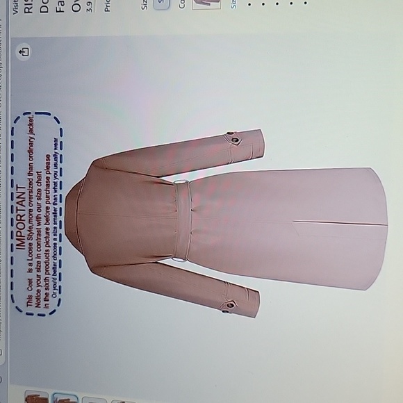 Risissida double breasted trench coat water resistant loose oversize Medium New… - Picture 8 of 12